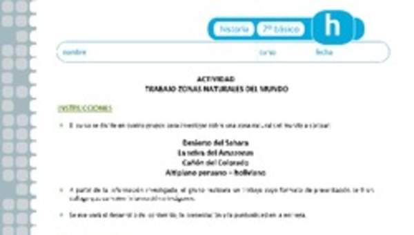 Trabajo zonas naturales del mundo Trabajo zonas naturales del mundo