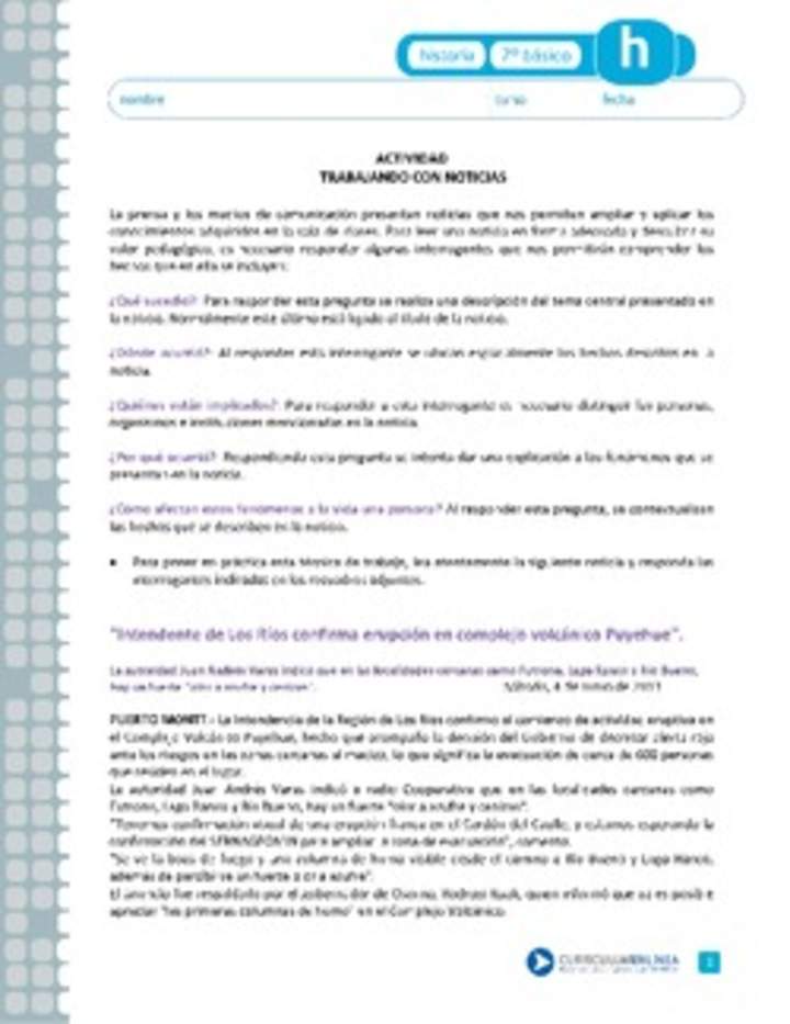 Trabajando con noticias Trabajando con noticias