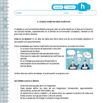 El debate como recurso didáctico El debate como recurso didáctico