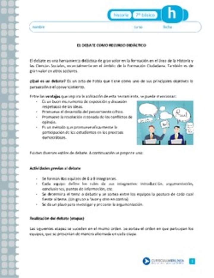 El debate como recurso didáctico El debate como recurso didáctico