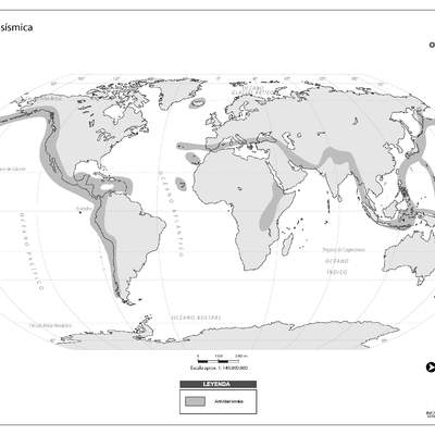 Mapa actividad sísmica del mundo en blanco y negro Mapa actividad sísmica del mundo en blanco y negro