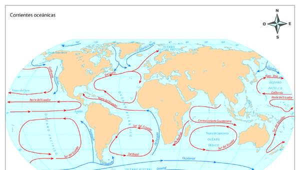 Mapa corrientes oceánicas Mapa corrientes oceánicas