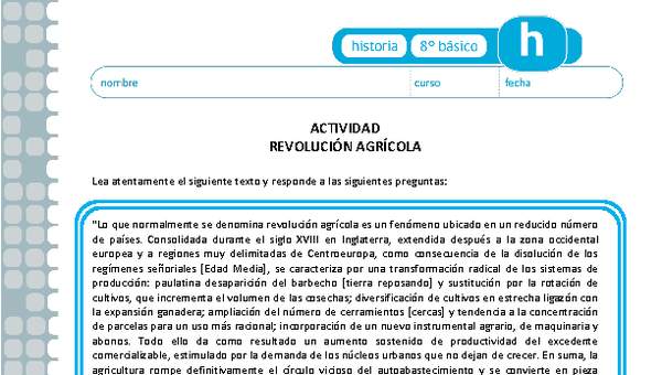 Revolución Agrícola Revolución Agrícola