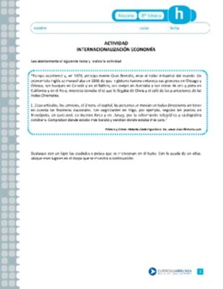 Internacionalización de la economía Internacionalización de la economía