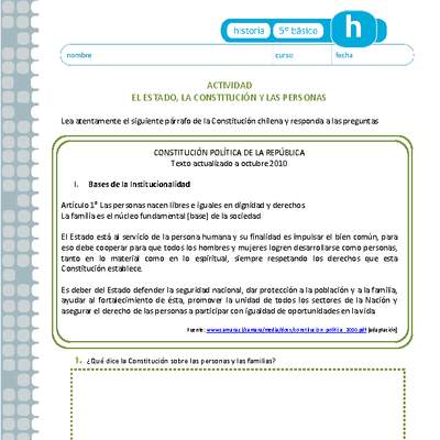 El Estado, la Constitución y las personas El Estado, la Constitución y las personas