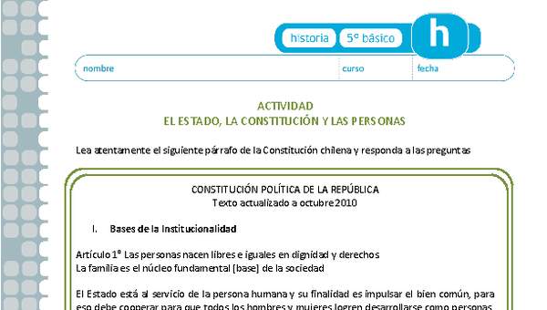 El Estado, la Constitución y las personas El Estado, la Constitución y las personas
