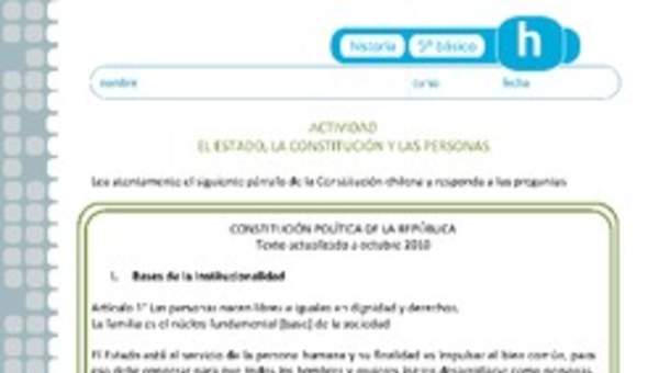 El Estado, la Constitución y las personas El Estado, la Constitución y las personas