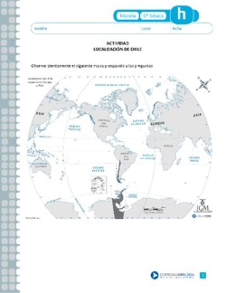 Localización de Chile Localización de Chile