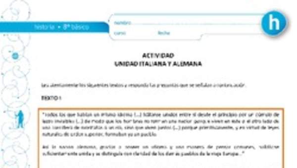 Unidad italiana y alemana Unidad italiana y alemana