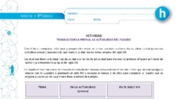 Trabajo con la prensa, la actualidad del pasado Trabajo con la prensa, la actualidad del pasado