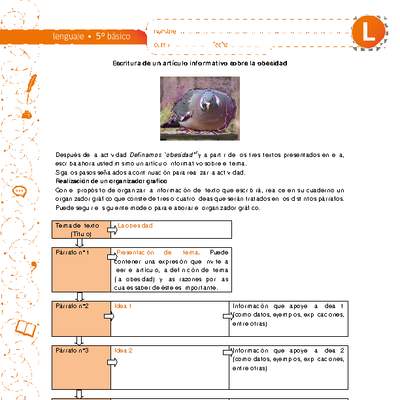 Escritura de un artículo informativo sobre la obesidad Escritura de un artículo informativo sobre la obesidad