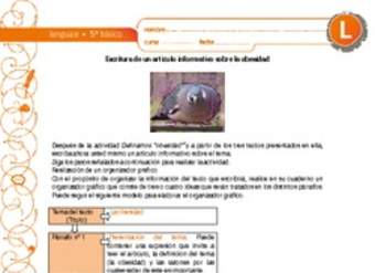 Escritura de un artículo informativo sobre la obesidad Escritura de un artículo informativo sobre la obesidad
