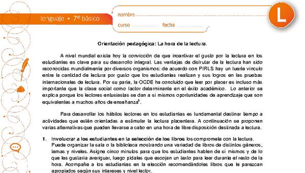 La hora de la lectura La hora de la lectura