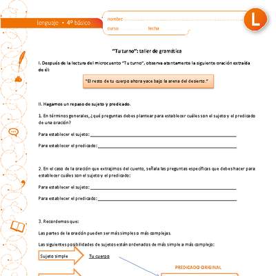 "Tu turno": taller de gramática "Tu turno": taller de gramática