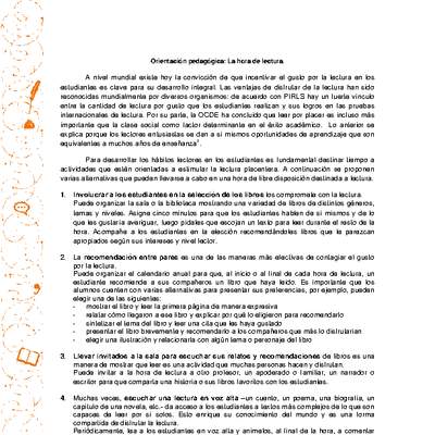 La hora de la lectura La hora de la lectura