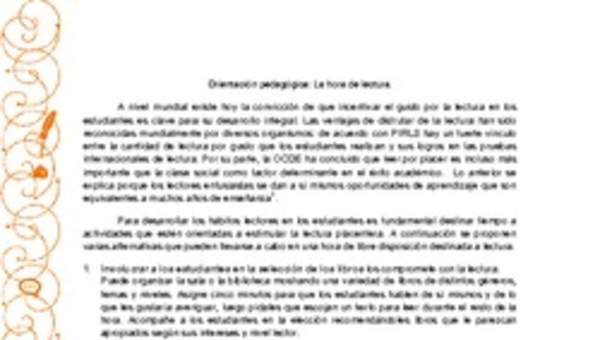 La hora de la lectura La hora de la lectura