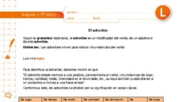 El adverbio El adverbio