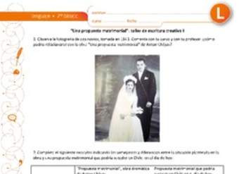 "Una propuesta matrimonial": taller de escritura creativa I "Una propuesta matrimonial": taller de escritura creativa I