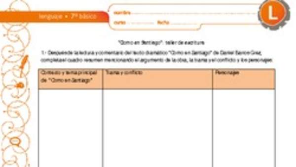 "Como en Santiago": taller de escritura "Como en Santiago": taller de escritura
