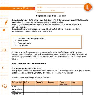 Diagnóstico psiquiátrico de Dr. Jekyll Diagnóstico psiquiátrico de Dr. Jekyll