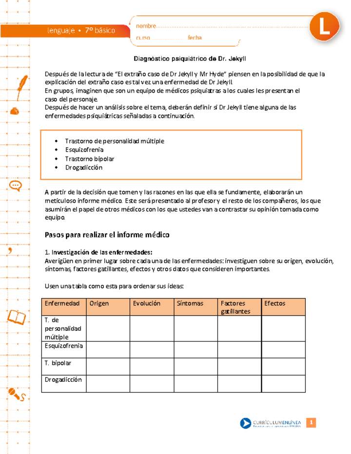 Diagnóstico psiquiátrico de Dr. Jekyll Diagnóstico psiquiátrico de Dr. Jekyll