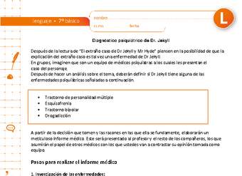 Diagnóstico psiquiátrico de Dr. Jekyll Diagnóstico psiquiátrico de Dr. Jekyll