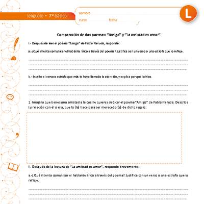 Comparación entre dos poemas: "Amistad" y "La amistad es amor" Comparación entre dos poemas: "Amistad" y "La amistad es amor"