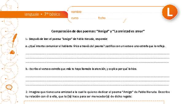 Comparación entre dos poemas: "Amistad" y "La amistad es amor" Comparación entre dos poemas: "Amistad" y "La amistad es amor"