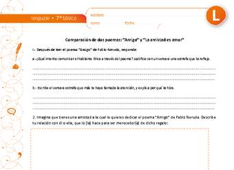 Comparación entre dos poemas: "Amistad" y "La amistad es amor" Comparación entre dos poemas: "Amistad" y "La amistad es amor"