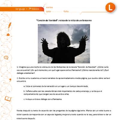 "Canción de Navidad": relato de la visita de un fantasma "Canción de Navidad": relato de la visita de un fantasma