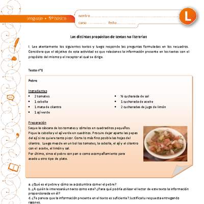 Los distintos propósitos de textos no literarios Los distintos propósitos de textos no literarios