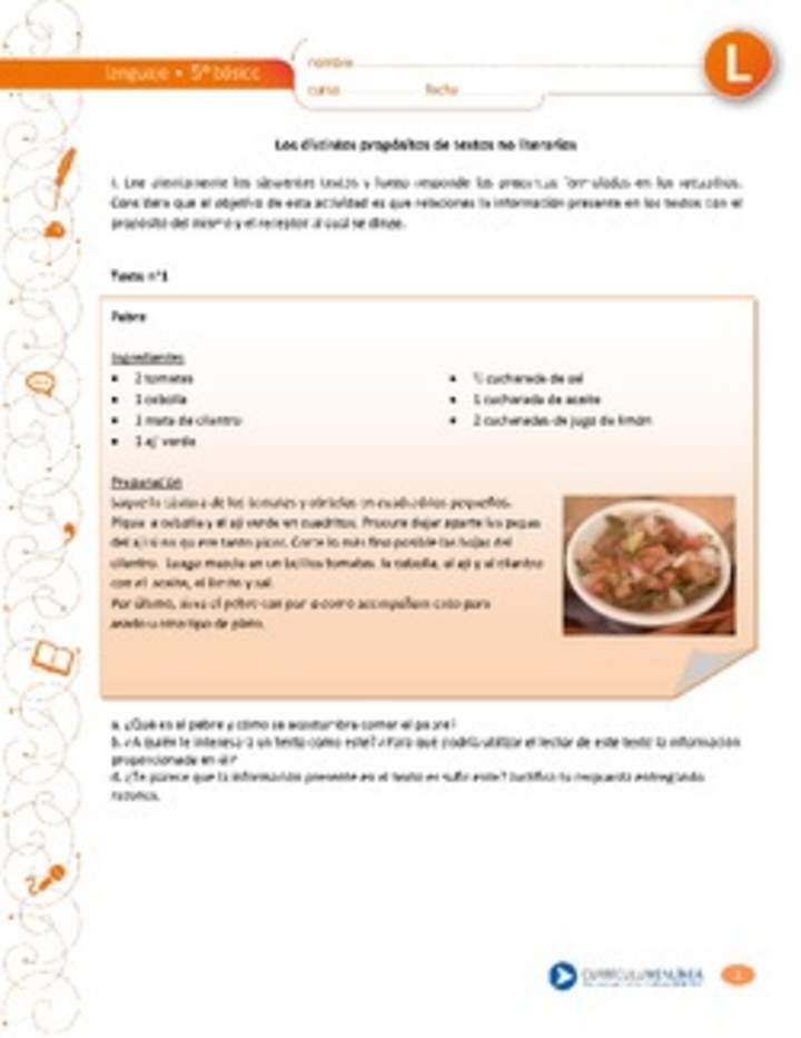 Los distintos propósitos de textos no literarios Los distintos propósitos de textos no literarios