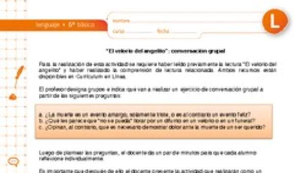 "El velorio del angelito": conversación grupal "El velorio del angelito": conversación grupal