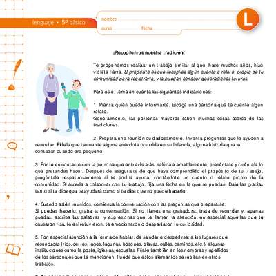 ¡Recopilemos nuestra tradición! ¡Recopilemos nuestra tradición!