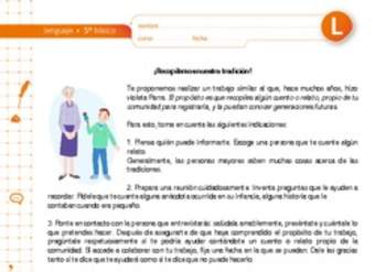 ¡Recopilemos nuestra tradición! ¡Recopilemos nuestra tradición!