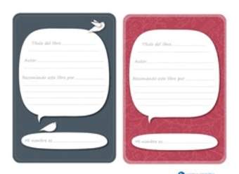 Fichas para recomendar libros Fichas para recomendar libros