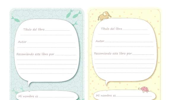 Fichas para recomendar libros