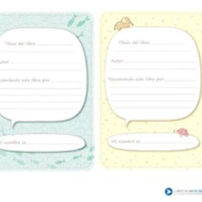 Fichas para recomendar libros Fichas para recomendar libros