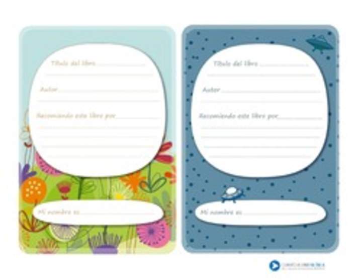 Fichas para recomendar libros Fichas para recomendar libros