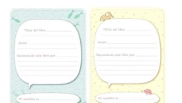 Fichas para recomendar libros Fichas para recomendar libros