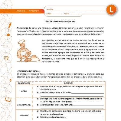 Uso de conectores temporales Uso de conectores temporales