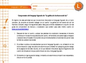 Comprensión del lenguaje figurado de "La gallina de los huevos de luz" Comprensión del lenguaje figurado de "La gallina de los huevos de luz"