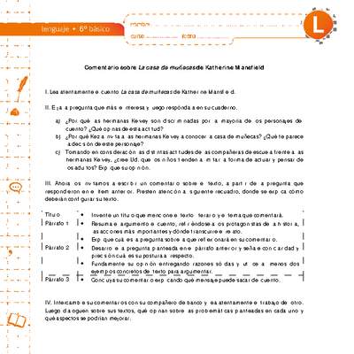 Comentario sobre "La casa de muñecas" de Katherine Mansfield Comentario sobre "La casa de muñecas" de Katherine Mansfield