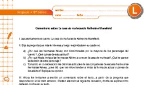 Comentario sobre "La casa de muñecas" de Katherine Mansfield Comentario sobre "La casa de muñecas" de Katherine Mansfield