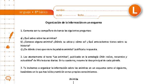 Organización de la información en un esquema Organización de la información en un esquema