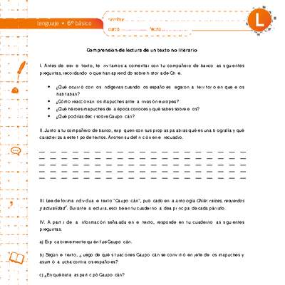 Comprensión de lectura de un texto no literario Comprensión de lectura de un texto no literario