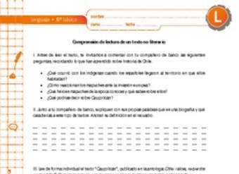 Comprensión de lectura de un texto no literario Comprensión de lectura de un texto no literario