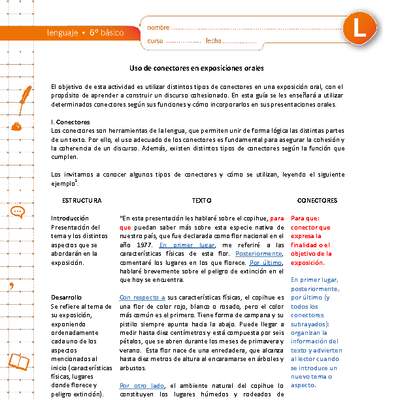 Uso de conectores en exposiciones orales Uso de conectores en exposiciones orales