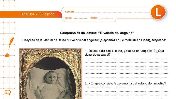 Comprensión de lectura "El velorio del angelito" Comprensión de lectura "El velorio del angelito"