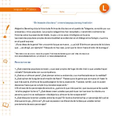 "Ánimas de día claro": creencias populares y tradición "Ánimas de día claro": creencias populares y tradición